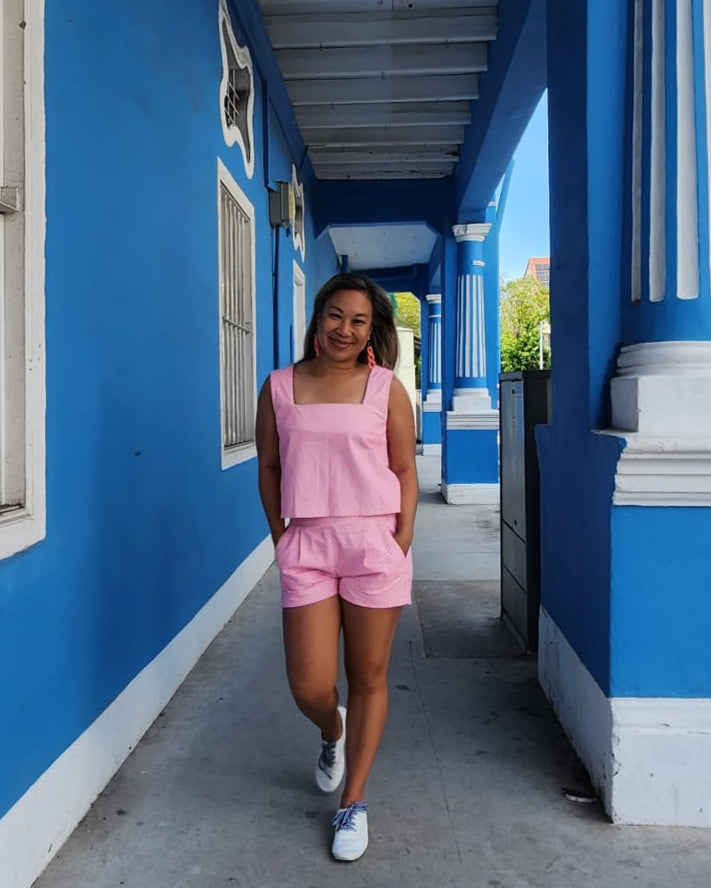 Happy Shorts (Checkered Pink)