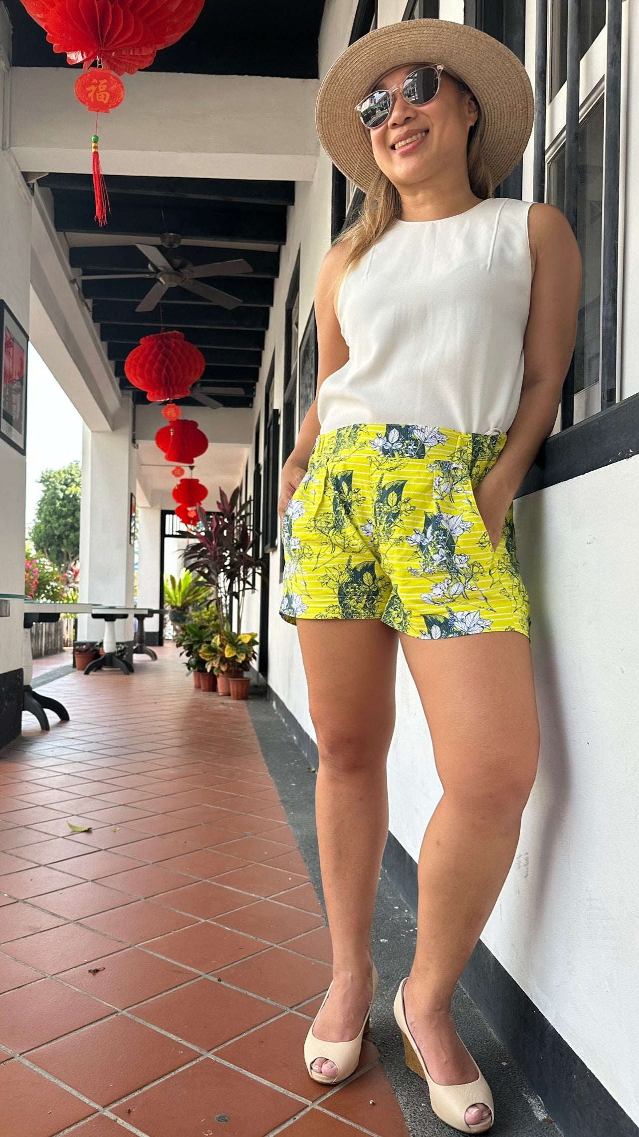 Happy Shorts (Sunshine Pinstripe)