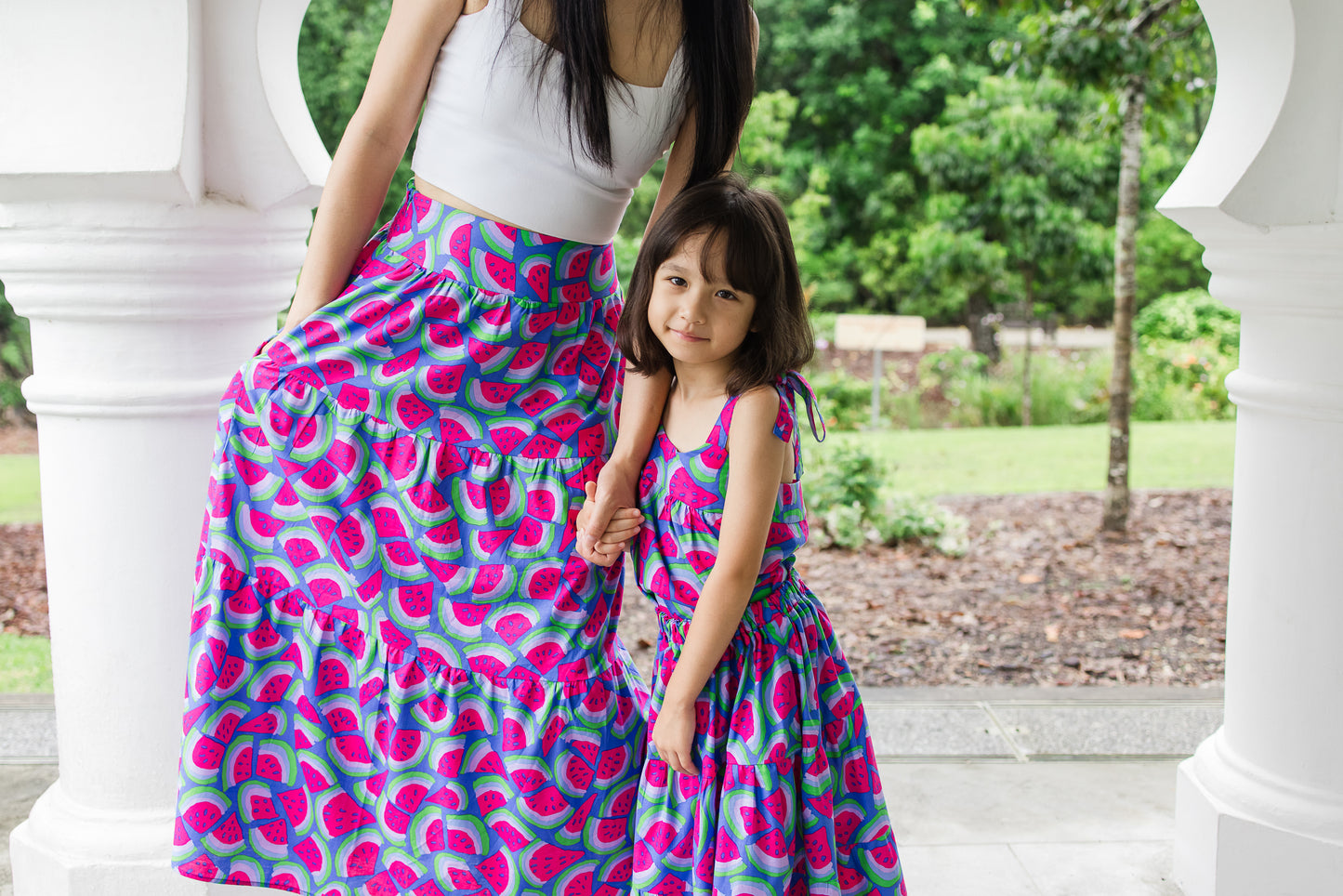 Women's Tiered Skirt (Watermelon)