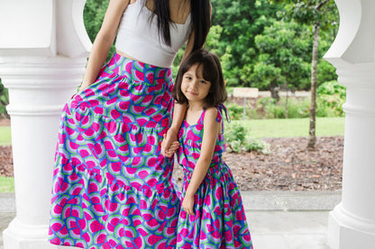 Women's Tiered Skirt (Watermelon)