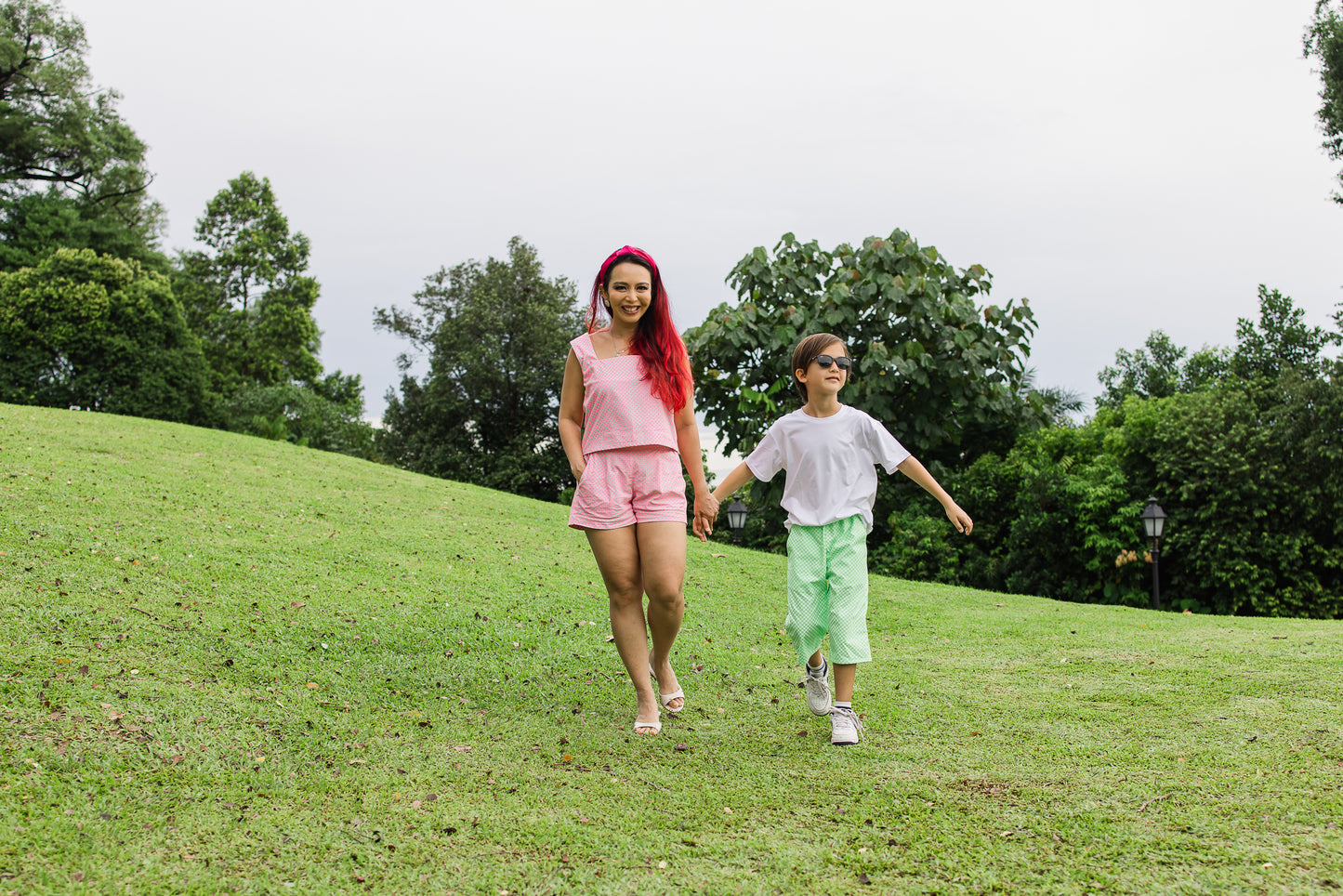 Happy Shorts (Checkered Pink)